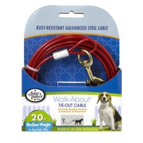 Walk-About Tie-Out Cable is Medium Weight for Dogs up to 50 lbs