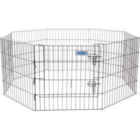 Exercise Pen Single Door and Ground Stakes Black - 24" tall