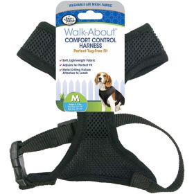 Four Paws Comfort Control Harness - Black - Medium - For Dogs 7-10 lbs