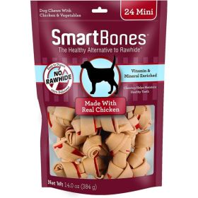 SmartBones Chicken & Vegetable Dog Chews - Mini - 2" Long - Dogs (24 Pack)