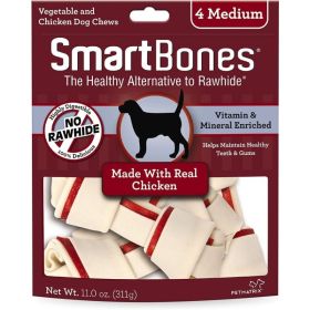 SmartBones Chicken & Vegetable Dog Chews - Medium - 5" Long - Dogs (4 Pack)