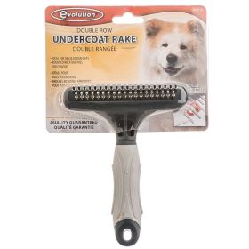 Grooming rake for dogs with thick, heavy coats and undercoats