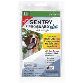 Sentry Fiproguard Plus IGR for Dogs & Puppies - Medium - (Dogs 23-44 lbs)