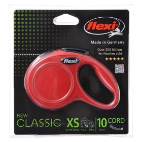 Flexi New Classic Retractable Cord Leash - Red - X-Small - 10' Lead