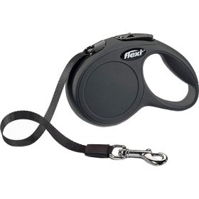 Flexi New Classic Retractable Tape Leash - Black - X-Small - 10' Lead