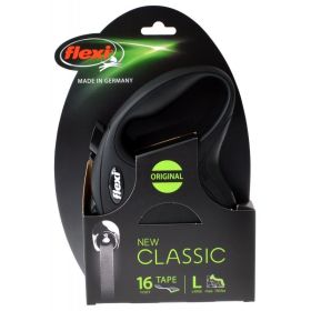 Flexi New Classic Retractable Tape Leash - Black - Large - 16' Tape