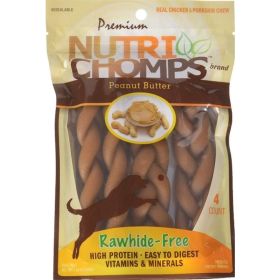 Pork Chomps Premium Nutri Chomps Peanut Butter Flavor Braids - 4 count