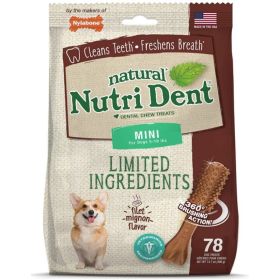 Nylabone Natural Nutri Dent Filet Mignon Dental Chews  - Mini - 78 count