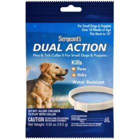 Sergeants Dual Action Flea and Tick Collar-Small Dog Neck Size 15" - 1 count